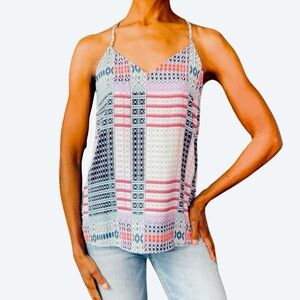 JOSIE (JOSIE NATORI) || COLORFUL PRINT DESIGN TANK TOP || SIZE: SMALL